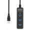 ORICO W5PH4-3S 4 Port USB3.0 Ultra-Mini HUB Built-in 3.3Ft USB3.0 Cable - Black 