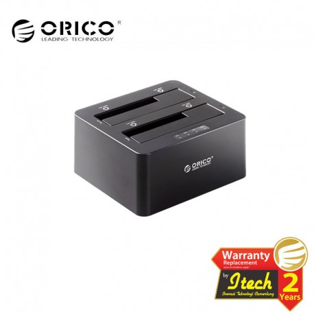 ORICO 6629US3-C USB 3.0 to SATA Dual Bay External HDD Docking Station for 2.5 or 3.5 Inch HDD, SSD with HDD Duplicator Function